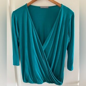 Loveapella Teal Wrap Top(M)
